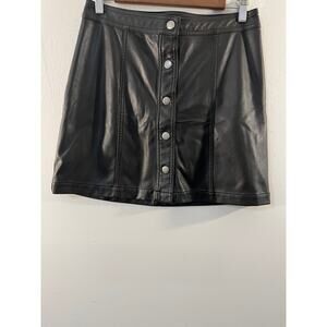 Black Faux Leather Mini Skirt women's size M